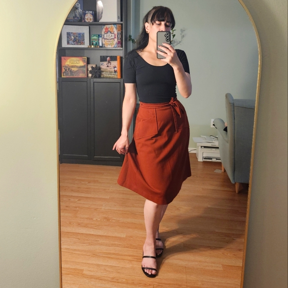 Rust Colour A-Line Skirt